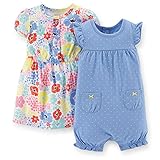 Carter's （カーターズ） :: ロンパース ショートオール & ワンピース 2枚組 半袖 女の子 綿ジャージー100% :: 2-Piece Dress & Romper Set :: 12M