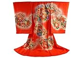 女児 お宮参り 着物 正絹 長襦袢 セット 産着 祝着 銀駒刺繍入り un-72 朱赤