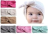 Qandsweetベビーターバンヘッドラップヘッドバンドガールズニットウサギ耳ヘアバンド 0-10 Years Old Baby