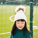 とんがりニット帽 親子タイプニットハットボンボン付き 子供キャップ キッズ帽子 春秋冬 双層構造 男女兼用 防寒 かわいいニット帽子ノースフェイス カジュアル yougheny ホワイト
