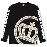 ベビードール ヒョウ柄王冠ロンT 大人 男女兼用 S ブラック