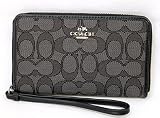 コーチ 財布 COACH Signature Outline Zip Around Wallet Wristlet Black [並行輸入品]