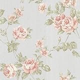 Beacon House 302-66876 Bloom Rose Trail Wallpaper, Pink by Beacon House