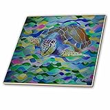 Taiche Acrylic Art – Sealife Loggerhead Turtle – タイル 6" ct_19312_2