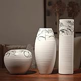 創造的な白いセラミック花瓶の装飾3ピースの現代的なシンプルなファッションの家具リビングルームのテーブルの装飾