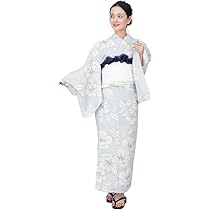 Amazon | [きものひろば悠] 浴衣4点セット 高級浴衣 綿麻 レディース