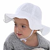 Kangkang @ Girlsサンハット夏ベビー用帽子ファッション中空太陽保護キャップフロッピーハワイアンビーチ帽子キャップ カラー: ホワイト
