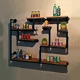 HAIZHEN 本棚ウォールシェルフストレージラックディスプレイスタンド無垢材アイロン複数のサイズ ( 色 : 200*20*120 )