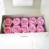 ソープフラワー シャボンフラワー 石鹸 花 フレグランス フラワー バラ１０輪　箱単位販売 フレグランスフラワー バラ１輪の大きさは直径約35mm高さ約50ｍｍ アロマフラワー (ピンク系)
