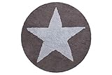 Lorena Canals Reversible Round Star Washable Rug (Blue/Dark Grey) by Lorena Canals
