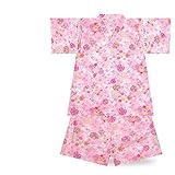 日本染め 綿100% 女児甚平 キッズ＆ベビー 8タイプ 2サイズ (95cm, OG-7)