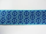 和柄平ゴム 和風ゴム 亀甲（きっこう） 紺ｘ水色 20mm巾ｘ1mセット