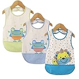 赤ちゃん ベビー お食事用 スタイ エプロン ポケット防水エプロン ３枚組 ( 男の子 用) 110