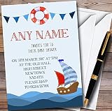 Nauticalボートon Sea Personalizedベビーシャワー招待状 80 Invitations