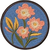 ワッペン アイロンワッペン アップリケ 刺繍 花 (G.ブルーフィールドフラワー) ND-0424-R01-G-9186-7