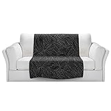 ブランケットウルトラソフトFuzzy 4サイズ！ジュリアGrifolによってDiaNocheデザインからブラックLeavesホームDecor Unique Designer芸術的スタイリッシュな寝室ア