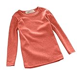 Plus Nao(プラスナオ) 長袖カットソー Tシャツ ロンT トップス 子供服 キッズ KIDS シンプル 無地 定番 ベーシック ラウンドネック クルー 100cm スイカレッド