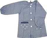スモック 【園児・幼児】（ダンガリースター柄Ｍサイズ）長袖　前開き　スマイリッシュ　入園　入学　幼稚園　保育園　小学校