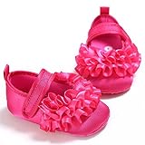 ベビーシューズ　ベビー靴　プリンセスシューズ　赤ちゃん　幼児　ガールズ　花　きれい　快適　可愛い　履きやすい (S, ローズ)