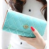 Mystyle 高級 クラウン 女性 用 レディース 長財布 大容量 レザー ウォレット (空色)