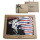 ダブルB (mikihouse) 半袖Tシャツギフトセット (90cm・赤×紺)(リボンラッピング包装済)