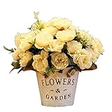 かなりの人工花シルクの花バスケットボール白と偽の花