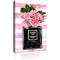 Amazon.co.jp: 7CANVAS アートパネル シャネル 香水 ピンク フラワーズ