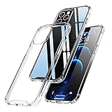 YAYUU iPhone12用 ケース iPhone12Pro用 ケース 6.1インチ クリア 9H背面 TPU額縁 無色透明 薄型軽量 黄