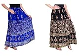 Cotton Gold Printed long Straight Skirt For women/ Girl (Buy 1 Get 1)