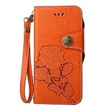 Sony Xperia XZ1 ケース,COOSTOREJPレトロエンボス加工ローズFlorals PUレザーケース磁気カードウォレット+取り外し可能な手首ストラップのデザインは、に適用するSony 