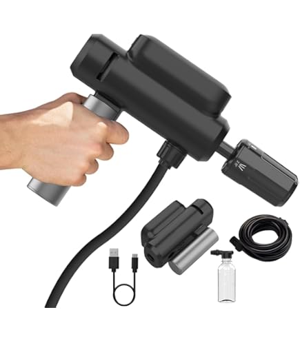 Amazon | 折り畳み式 高圧洗浄機 コードレス 充電式 5つの噴射モード