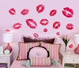 Dnven (37"w X 30"h) Home Decor Vinyl Wall Sticker Sexy Red Lips Kids Room Decal Art Mural Wallpaper 