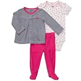 カーターズ carter's トップス(アウター) カーディガン パンツ 半袖ボディースーツ 3点セット 並行輸入 綿 マルチカラー 6ヶ月 121B7136