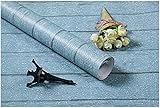 壁紙 シール 木目 模様 60cm × 10m 木 DIY 模様替え リフォーム (ブルージーンズ)