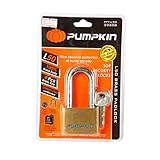 Pumpkin l50 Longシャックル真鍮南京錠キーホームTopセキュリティロックツールスチールカバープレート( ptt-l50 : 39208 )、パック1個。