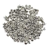 カシメ 6mm X6.5mm シルバー 100組 両面 金具 レザークラフト ハンドメイド パーツ 小 極小 (6mmX6.5mmシルバー100組)