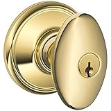 Schlage f51asie505 Lifetime Polished Brass Siena Keyedエントリf51 aパニックProofドアノブ
