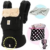 ベビーウエストベルト付エルゴベビー・抱っこ紐 【日本正規品2年間保証-SG認定付】 ブラック (よだれパッド＋エルゴ収納用ポーチ付）