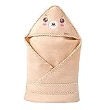 エルフ ベビー(Fairy Baby)オーガニックコットン ベビーおくるみフード付き 新生児用バスタオル 可愛い 刺繍