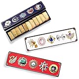 GINGA KOJO 銀河クッキー バター＆和紅茶クッキー ビジュー缶 クッキー缶 缶入り バタークッキー6枚_和紅茶クッキー5枚入1缶 （白 スール）