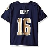 NFL Boys 4 – 7 Jared Goff La Rams Player Name & Number VネックTシャツ、Large / ( 7 ) , Dark Navy
