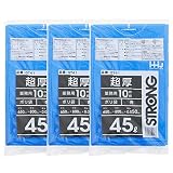 ハウスホールドジャパン ゴミ袋 超厚ポリ袋 0.05mm 業務用 青 45L GT41 10枚入×3個セット