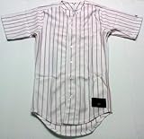 Rawlings野球ピンストライプフルボタン大人用Jersey – rbbj95 – メンズXSサイズ(ホワイト/ブラック)