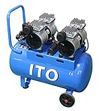 静音 オイルレス ツイン エアー コンプレッサー 1100W 50L 整備