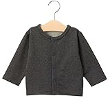 Angeliebe エンジェリーベ ベビー服 ロゴ プリント カーディガン 赤ちゃん 新生児 あったか 羽織もの 70 ～ 80 杢 チャコール 55214 5521423