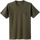 [Hanes] BEEFY-T ポケット Tシャツ メンズ ビーフィー インナー 半袖 クルーネック 綿100 M (590) ヴァイン