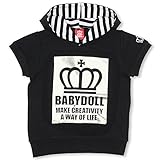 BABYDOLL（ベビードール） 箔プリント王冠半袖パーカー(ボトム別売り) 子供服 ベビー 110cm ブラック