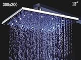 ステンレススチールRainfallカラーRomantic 12 " LEDシャワーヘッドライトnoバッテリ必要ニッケル03254