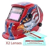 Proelectirc Red Eagle Print Professional Auto Darkening Solar Powered Welders Welding Helmet Mask Wi