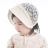 ベビー幼児幼児ガールズHollow Out Seersuckerレースボンネット調節可能なヘッドサイズ